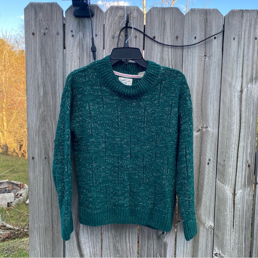 Cozy‎ Chenille Knit Weatherproof Vintage Sweater Womens Medium Emerald Green